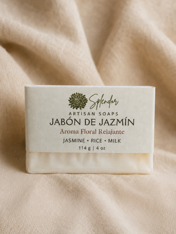 JAZMIN LIMPIO Jabón de Jazmín • Barra Artesanal con Leche de Arroz