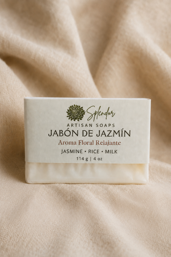 JAZMIN LIMPIO Jabón de Jazmín • Barra Artesanal con Leche de Arroz