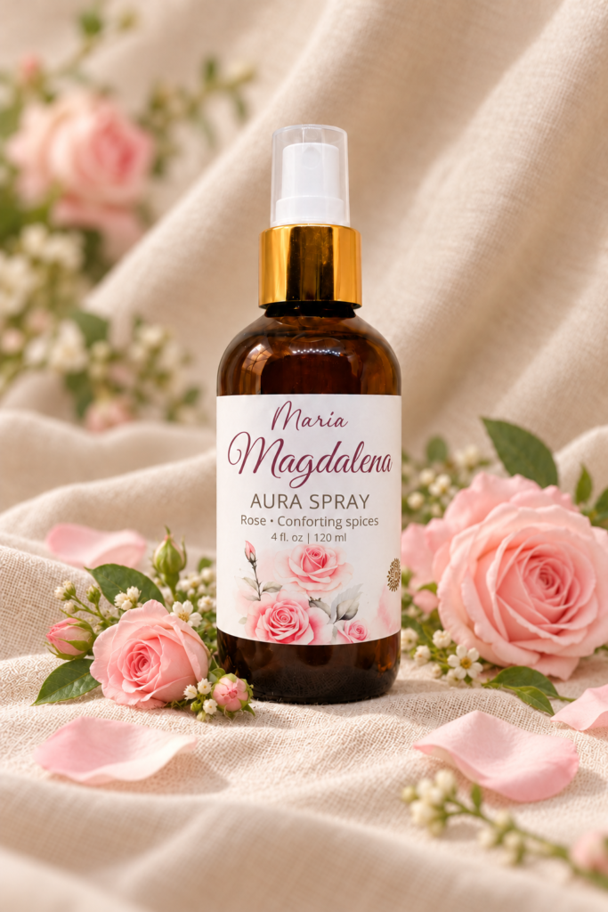 Rosa cálida & especias • María Magdalena • Bruma para espacios y cuerpo